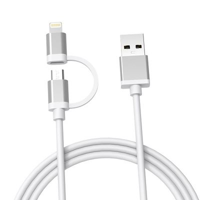 2 In 1 2m 6ft USB A To Micro Lightning C48 USB Multi Charging Cable