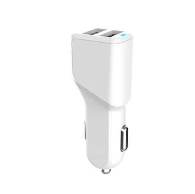 White KOSUN 5V2.4A Dual Port Vehicle Charger Samsung