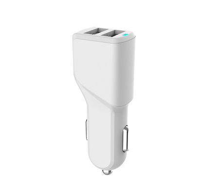 White KOSUN 5V2.4A Dual Port Vehicle Charger Samsung