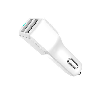 White KOSUN 5V2.4A Dual Port Vehicle Charger Samsung
