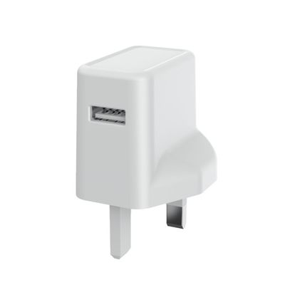 Fireproof PC ErP 5V1A 3 Pin UK Mains Charger With Single USB