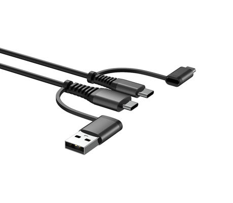 Cottton Braided ROHS 2.4A 4ft USb Multi Charging Cable