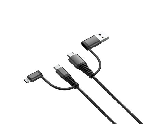 Cottton Braided ROHS 2.4A 4ft USb Multi Charging Cable