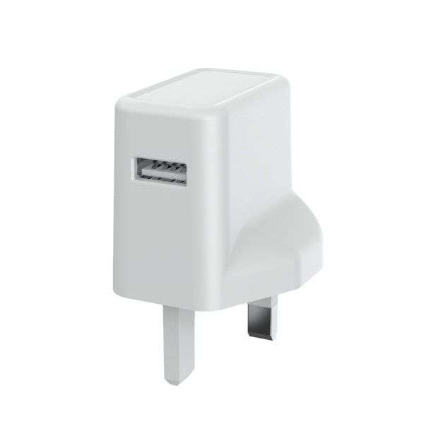 Fireproof PC ErP 5V1A 3 Pin UK Mains Charger With Single USB